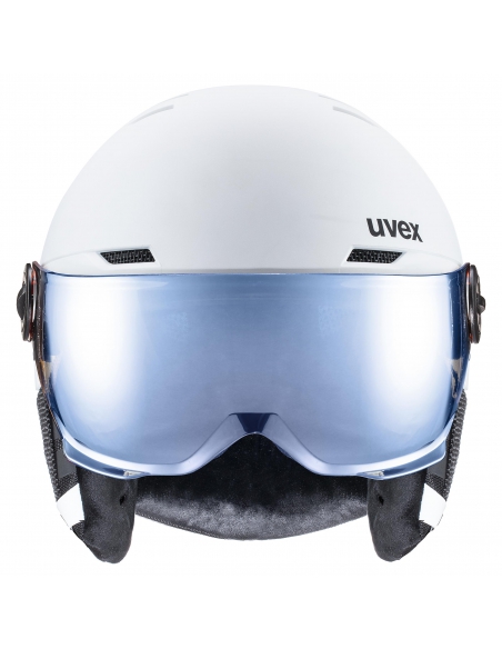 Kask narciarski Uvex Rocket Jr Visor White–Black Mat