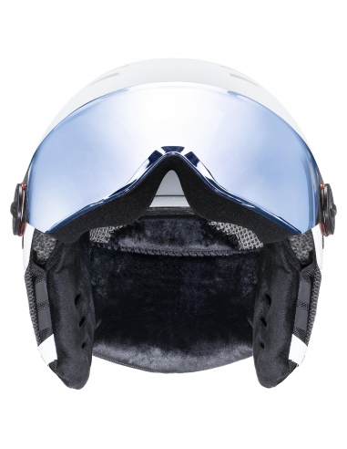 Kask narciarski Uvex Rocket Jr Visor White–Black Mat