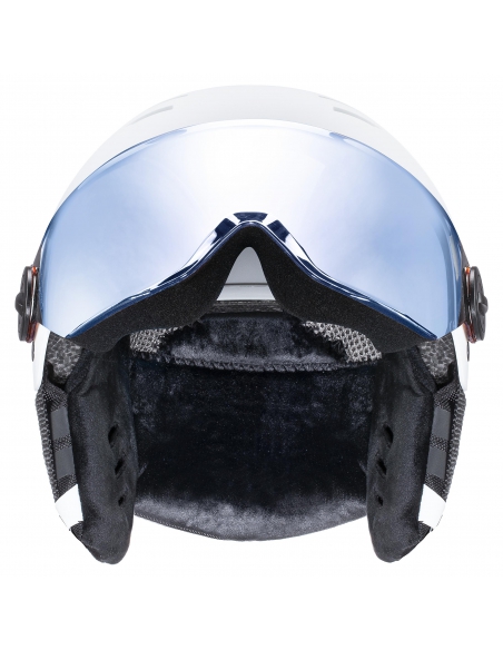 Kask narciarski Uvex Rocket Jr Visor White–Black Mat