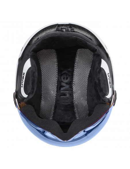 Kask narciarski Uvex Rocket Jr Visor White–Black Mat