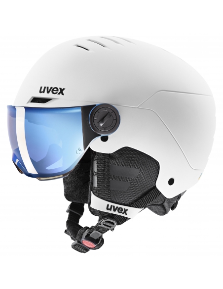 Kask narciarski Uvex Rocket Jr Visor White–Black Mat