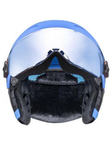 Kask narciarski Uvex Rocket Jr Visor Blue Mat