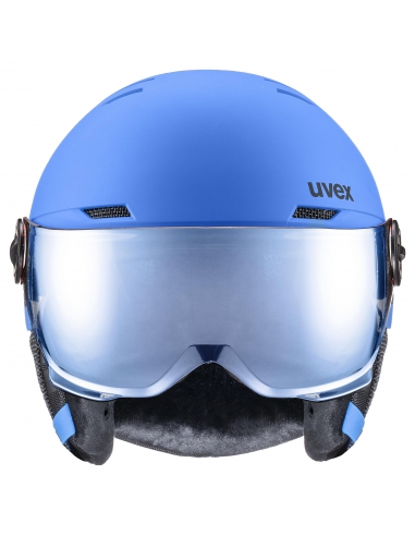 Kask narciarski Uvex Rocket Jr Visor Blue Mat
