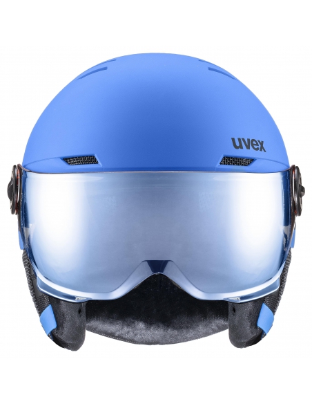 Kask narciarski Uvex Rocket Jr Visor Blue Mat