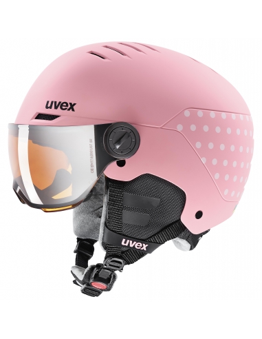Kask narciarski Uvex Rocket Jr Visor Pink Confetti Mat