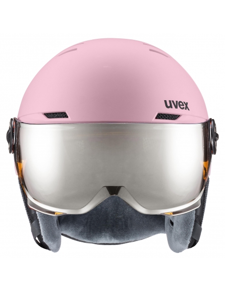 Kask narciarski Uvex Rocket Jr Visor Pink Confetti Mat