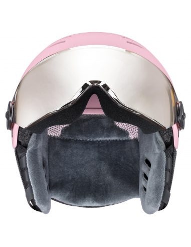 Kask narciarski Uvex Rocket Jr Visor Pink Confetti Mat