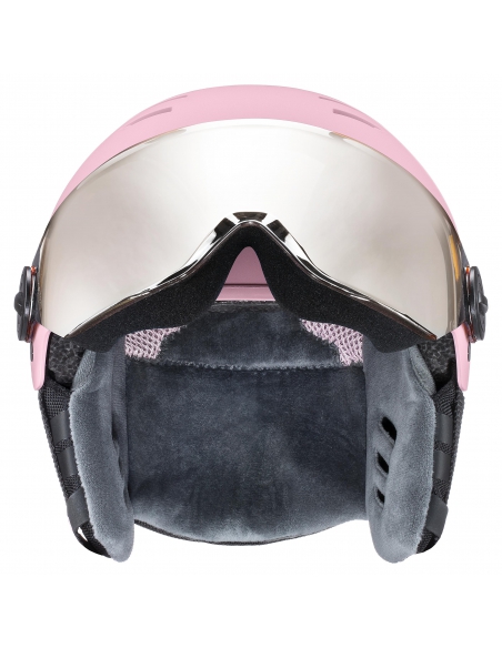 Kask narciarski Uvex Rocket Jr Visor Pink Confetti Mat