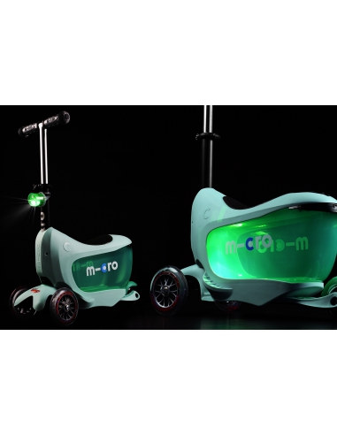 Jeździk i Hulajnoga Micro Mini2go Deluxe Plus Mint (z drążkiem do pchania)