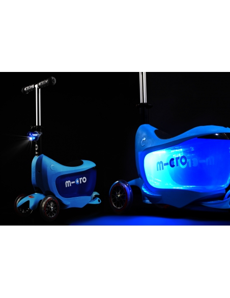 Jeździk i Hulajnoga Micro Mini2go Deluxe Plus Blue (z drążkiem do pchania)