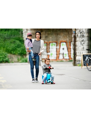 Jeździk i Hulajnoga Micro Mini2go Deluxe Plus Blue (z drążkiem do pchania)