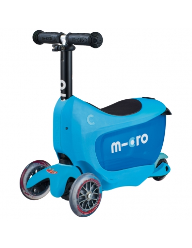 Jeździk i Hulajnoga Micro Mini2go Deluxe Plus Blue (z drążkiem do pchania)