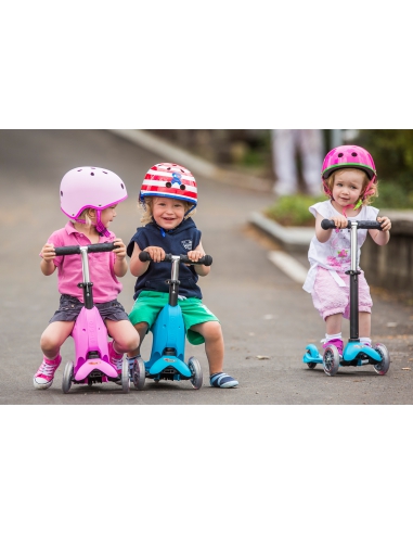 Jeździk i Hulajnoga Micro Mini2go Deluxe Plus Pink (z drążkiem do pchania)