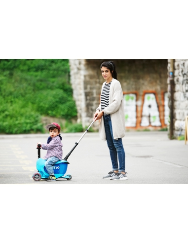 Jeździk i Hulajnoga Micro Mini2go Deluxe Plus Pink (z drążkiem do pchania)