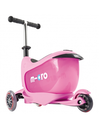 Jeździk i Hulajnoga Micro Mini2go Deluxe Plus Pink (z drążkiem do pchania)
