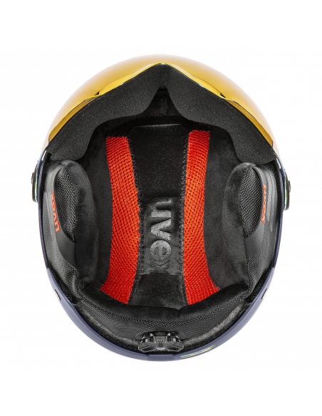 Kask narciarski Uvex Rocket Jr Visor Navy-Red Stripes Mat Kask narciarski Uvex Rocket Jr Visor Navy-Red Stripes Mat