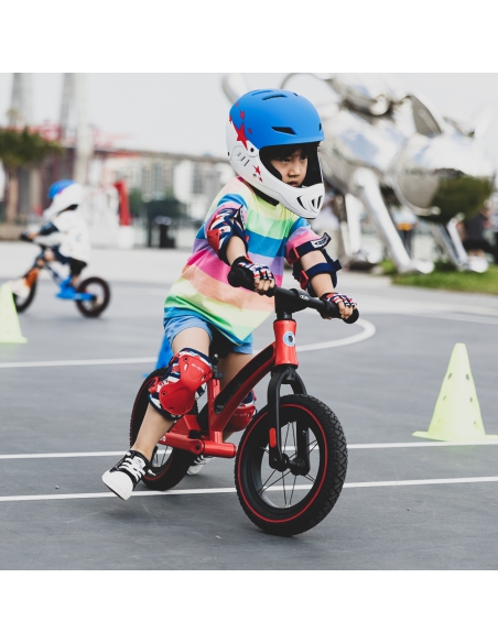 Kask dziecięcy Micro Racing (full face) White/Blue