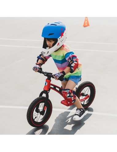 Kask dziecięcy Micro Racing (full face) White/Blue