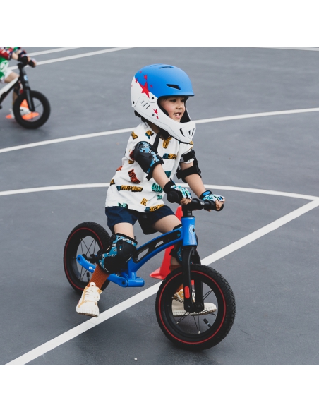 Kask dziecięcy Micro Racing (full face) White/Blue