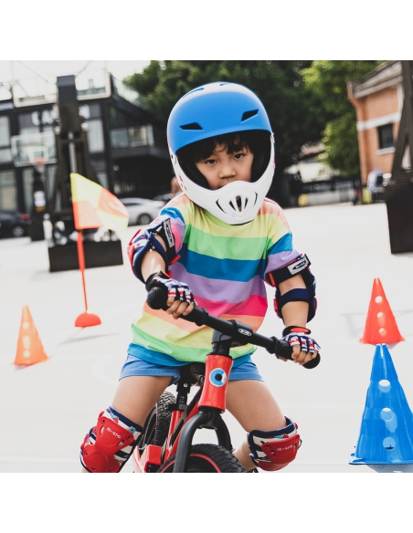 Kask dziecięcy Micro Racing (full face) White/Blue