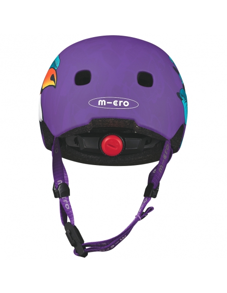 Kask dziecięcy Micro Tucan Purple z lampką i magnesowym zapięciem