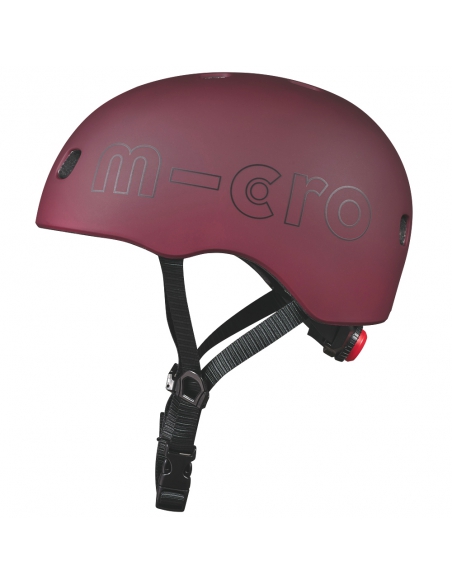 Kask dziecięcy Micro Autumn Red z lampką i magnesowym zapięciem