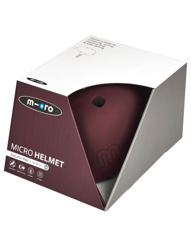 Kask dziecięcy Micro Autumn Red z lampką i magnesowym zapięciem