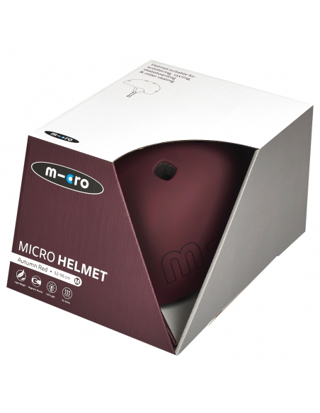 Kask dziecięcy Micro Autumn Red z lampką i magnesowym zapięciem