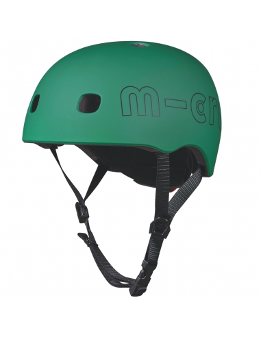 Kask dziecięcy Micro Forest Green z lampką i magnesowym zapięciem