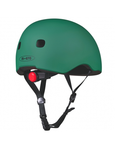 Kask dziecięcy Micro Forest Green z lampką i magnesowym zapięciem