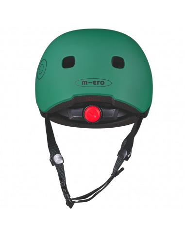 Kask dziecięcy Micro Forest Green z lampką i magnesowym zapięciem