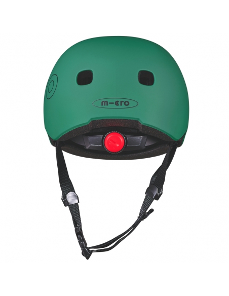 Kask dziecięcy Micro Forest Green z lampką i magnesowym zapięciem