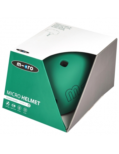 Kask dziecięcy Micro Forest Green z lampką i magnesowym zapięciem