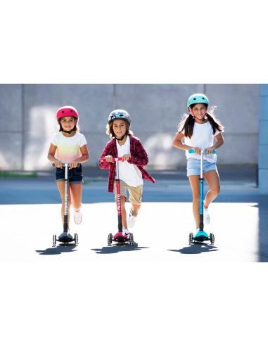 Hulajnoga Maxi Micro Deluxe Foldable LED Berry Red (składana, świecące koła)