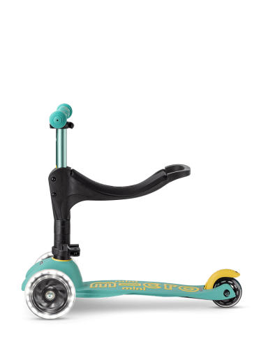 Hulajnoga Jeździk Mini Micro 3w1 Deluxe ECO LED Mint (z siedziskiem, świecące koła)