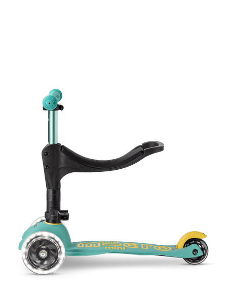 Hulajnoga Jeździk Mini Micro 3w1 Deluxe ECO LED Mint (z siedziskiem, świecące koła)