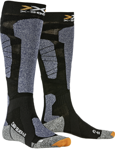 Skarpety narciarskie X-Socks CARVE SILVER UNISEX 4.0 Black/Blue Melange