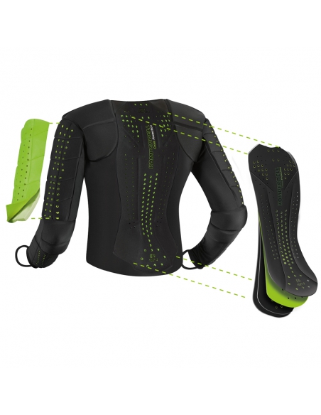 Ochraniacz narciarski ramion, pleców i tułowia Komperdell Full Protector Slalom Shirt Long Junior Black