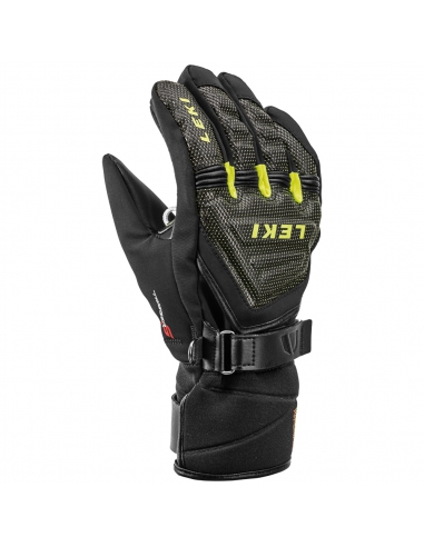 Rękawice narciarskie Leki Race Coach C-Tech S Junior (pięciopalczaste) Black/Ice-Lemon