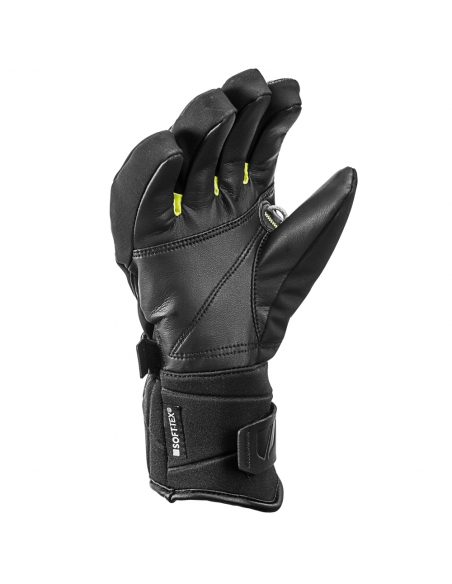 Rękawice narciarskie Leki Race Coach C-Tech S Junior (pięciopalczaste) Black/Ice-Lemon