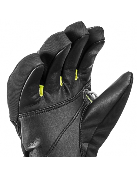Rękawice narciarskie Leki Race Coach C-Tech S Junior (pięciopalczaste) Black/Ice-Lemon