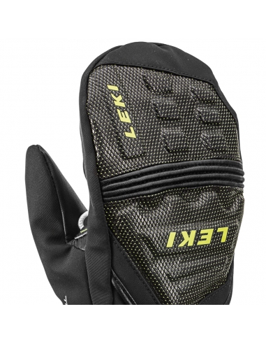 Rękawice narciarskie Leki Race Coach C-Tech S Junior Mitt (jednopalczaste) Black/Ice-Lemon