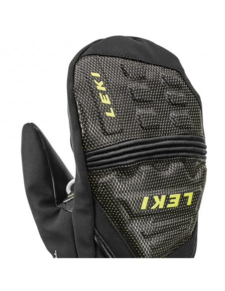 Rękawice narciarskie Leki Race Coach C-Tech S Junior Mitt (jednopalczaste) Black/Ice-Lemon
