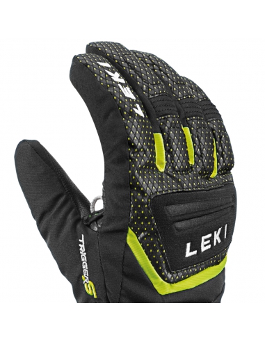Rękawice narciarskie Leki WorldCup S Junior (pięciopalczaste) Black/Ice-Lemon