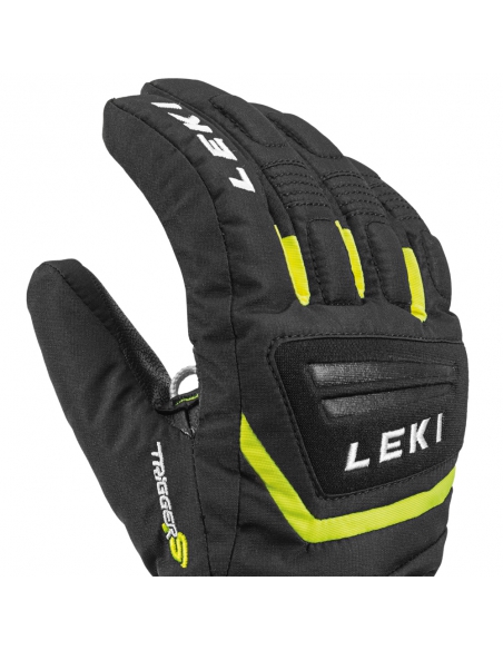 Rękawice narciarskie Leki Griffin S Junior (pięciopalczaste) Black-Yellow