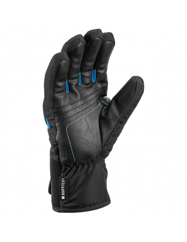 Rękawice narciarskie Leki Griffin S Junior (pięciopalczaste) Black-Cyan