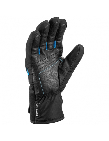 Rękawice narciarskie Leki Griffin S Junior (pięciopalczaste) Black-Cyan