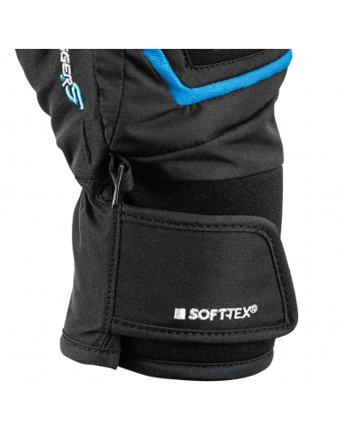 Rękawice narciarskie Leki Griffin S Junior (pięciopalczaste) Black-Cyan