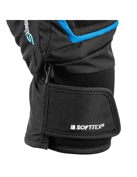 Rękawice narciarskie Leki Griffin S Junior (pięciopalczaste) Black-Cyan