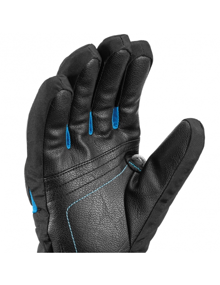 Rękawice narciarskie Leki Griffin S Junior (pięciopalczaste) Black-Cyan